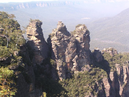 The Three Sisters rock formation in the Blue Mountains, west of Sydney.