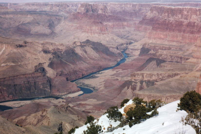 The distant Colorado River (2 miles down)!