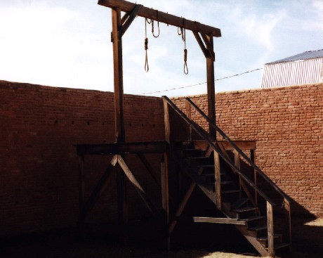 A reproduction of the original gallows.