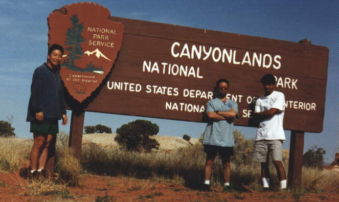 At the Canyonlands sign.